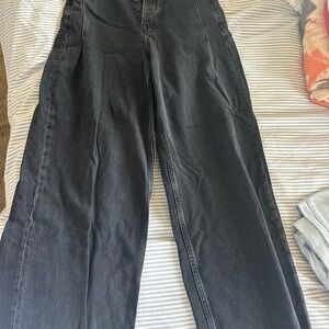 Free people Black Wide-Leg High-Waist Jeans